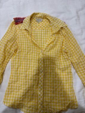 KOCH Yellow Gingham Button-Down Shirt